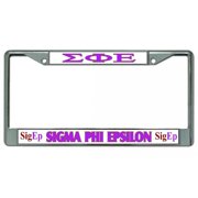 212 Main LPO4528 6 x 12 in. Sigma Phi Epsilon Chrome License Plate Frame