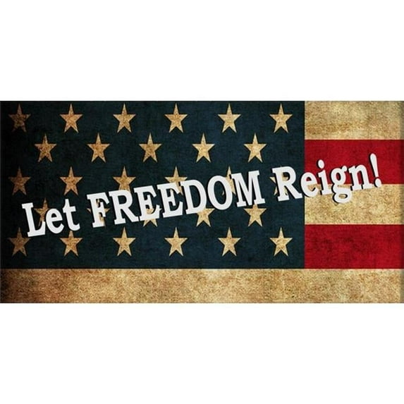 212 Main LPO4614 6 x 12 in. Let Freedom Reign on American Flag Photo License Plate