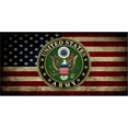 thumbnail image 1 of 212 Main LPO4729 6 x 12 in. U.S. Flag Worn with Army Insignia Photo License Plate, 1 of 1