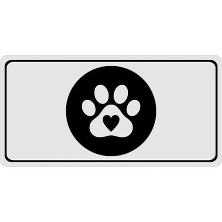 Dog Paw Heart Photo License Plate