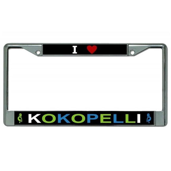 I Heart Kokopelli Chrome License Plate Frame