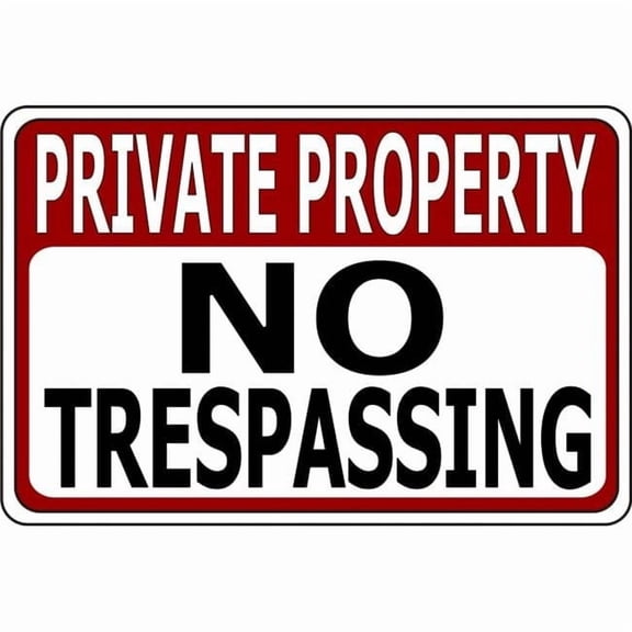212 Main LPO4961 8 x 12 in. Private Property No Trespassing Photo Parking Sign