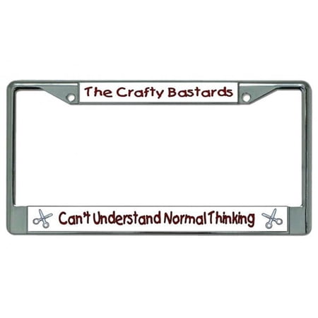 The Crafty Bastards Chrome License Plate Frame