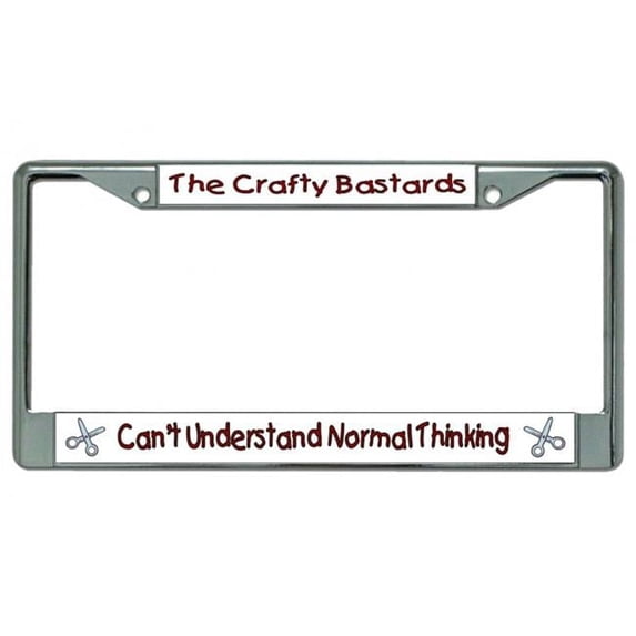 The Crafty Bastards Chrome License Plate Frame