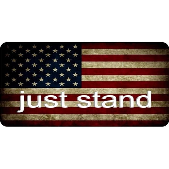 212 Main LPO5090 6 x 12 in. Just Stand on American Flag Photo License Plate