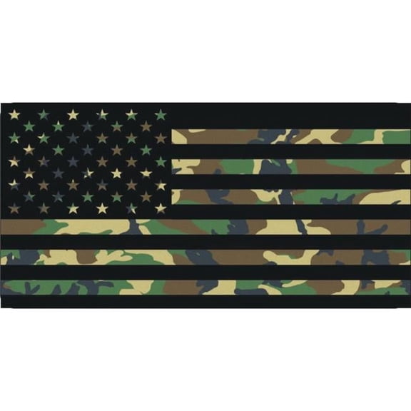Camo American Flag Photo License Plate