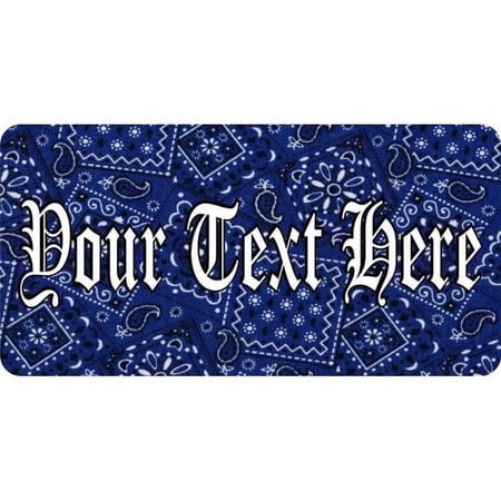 Paisley Print Blue Photo License Plate