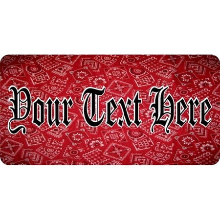 Paisley Print Red Photo License Plate