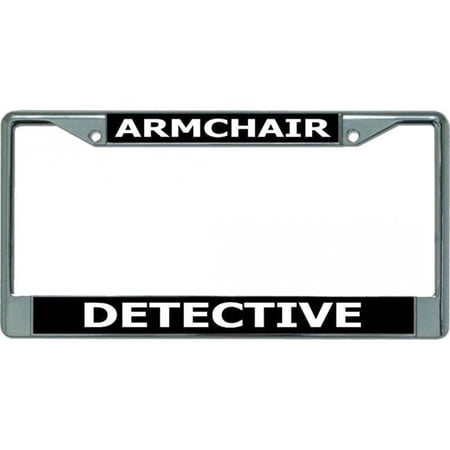 Armchair Detective Chrome License Plate Frame