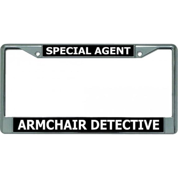 Special Agent Armchair Detective Chrome License Plate Frame