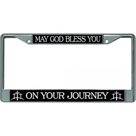 May God Bless You Chrome License Plate Frame