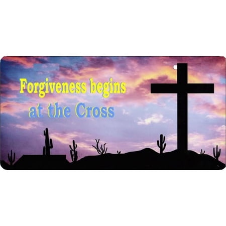 212 Main LPO5196 6 x 12 in. Forgiveness Begins at the Cross Photo License Plate
