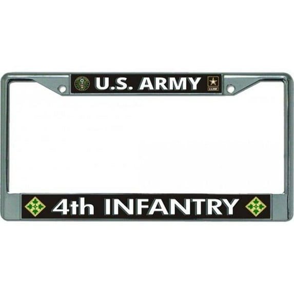 U.S. Army 4th Infantry #2 Chrome License Plate Frame