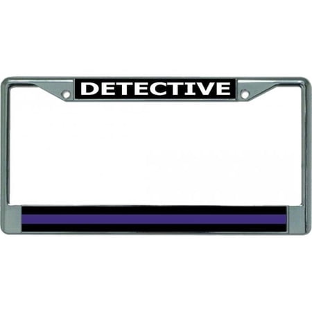 Thin Blue Line Detective Chrome License Plate Frame