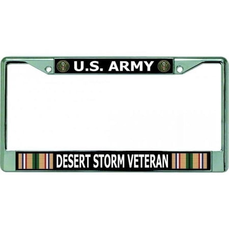 U.S. Army Desert Storm Veteran Chrome License Plate Frame