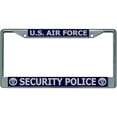 thumbnail image 1 of U.S. Air Force Security Police Chrome License Plate Frame, 1 of 1