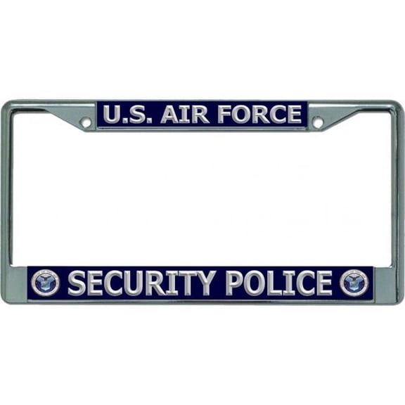 U.S. Air Force Security Police Chrome License Plate Frame