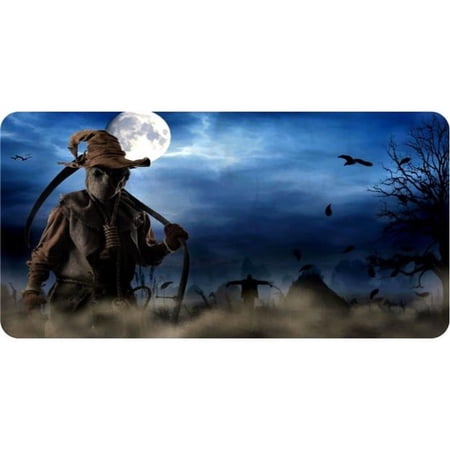 Halloween Scene Photo License Plate