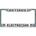 thumbnail image 1 of Retired Electrician Chrome License Plate Frame, 1 of 1