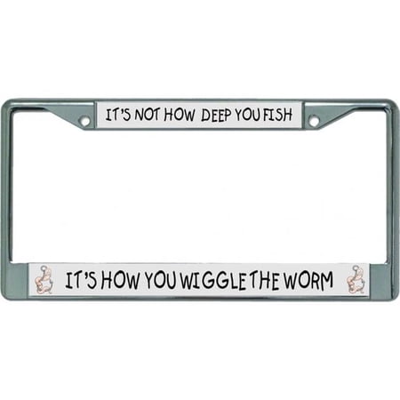 Wiggle Worm #2 Chrome License Plate Frame