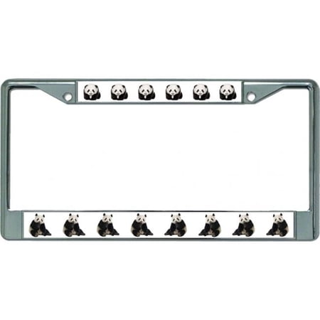 212 Main LPO5498 6 x 12 in. Nothing But Pandas Chrome License Plate Frame