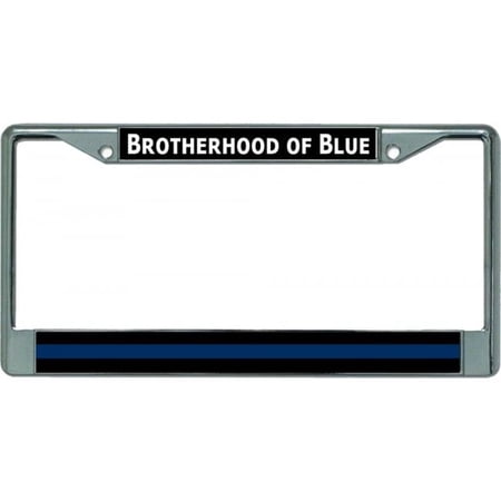 212 Main LPO5546 6 x 12 in. Brotherhood of Blue Chrome License Plate Frame