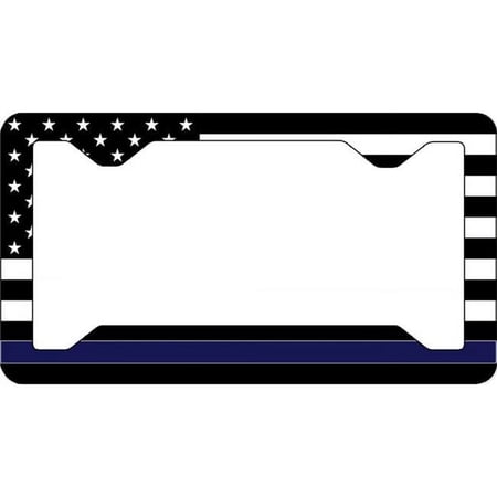 212 Main LPO5564 6 x 12 in. Police Thin Blue Line Thin Style License Plate Frame