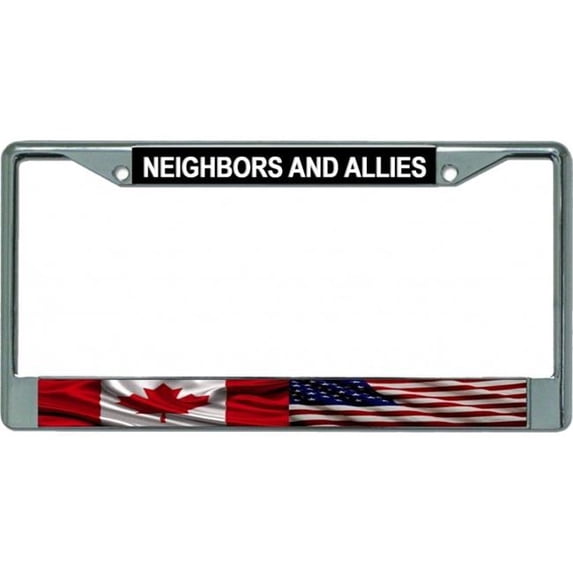 212 Main LPO5583 6 x 12 in. Neighbors & Allies Chrome License Plate Frame
