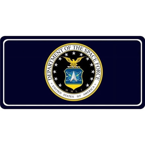Space Force Logo Blue Photo License Plate