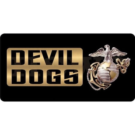 212 Main LPO5695 6 x 12 in. Devil Dogs Black Photo License Plate
