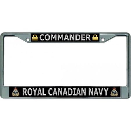 Royal Canadian Navy Commander Chrome License Plate Frame