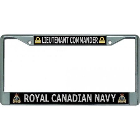 Royal Canadian Navy Lieutenant Commander Chrome License Plate Frame