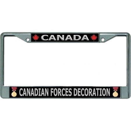 Canada Canadian Forces Decoration Chrome License Plate Frame
