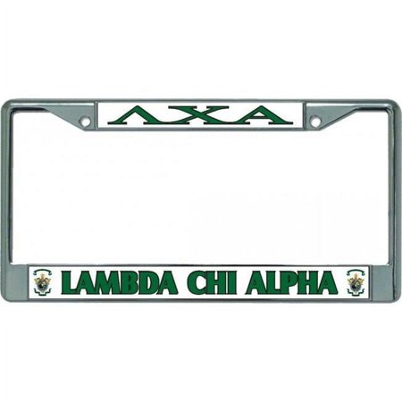212 Main LPO5819 6 x 12 in. Lambda Chi Alpha Chrome License Plate Frame