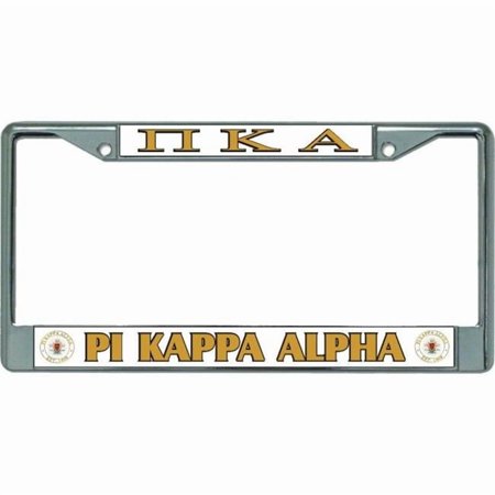 212 Main LPO5822 6 x 12 in. Pi Kappa Alpha Chrome License Plate Frame