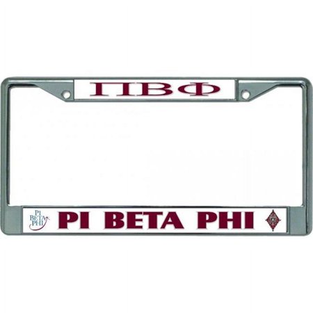 212 Main LPO5872 6 x 12 in. Pi Beta Phi Chrome License Plate Frame
