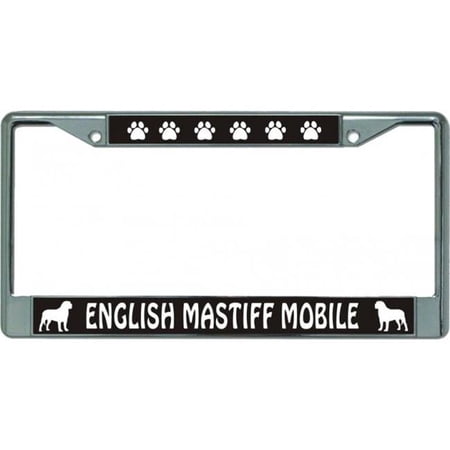 English Mastiff Mobile Chrome License Plate Frame