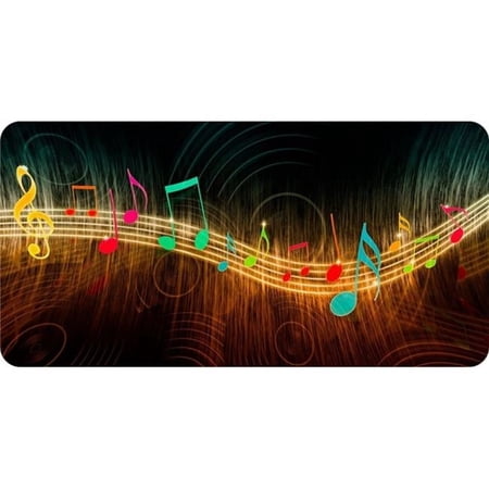 Colorful Music Notes Photo License Plate