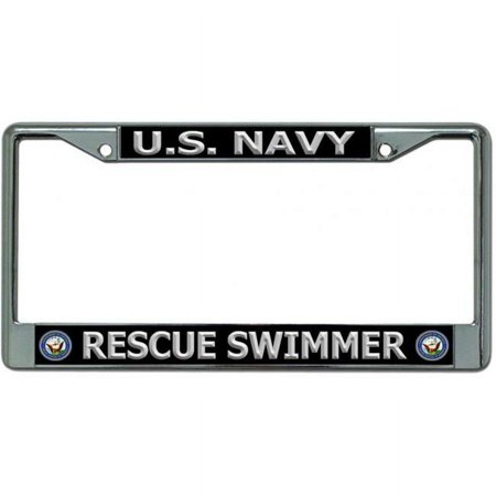 212 Main LPO6059 6 x 12 in. U.S. Navy Rescue Swimmer Chrome License Plate Frame