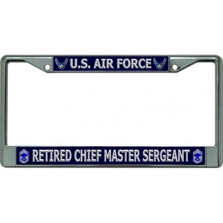 U.S. Air Force Retired Chief Master Sergeant Chrome License Plate Frame