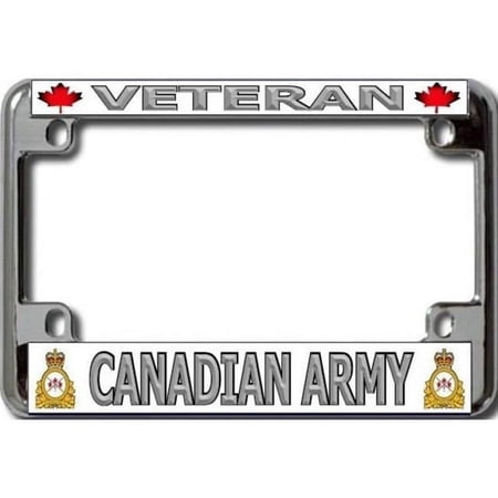 Veteran Canadian Army Chrome Motorcycle License Plate Frame