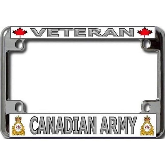 Veteran Canadian Army Chrome Motorcycle License Plate Frame