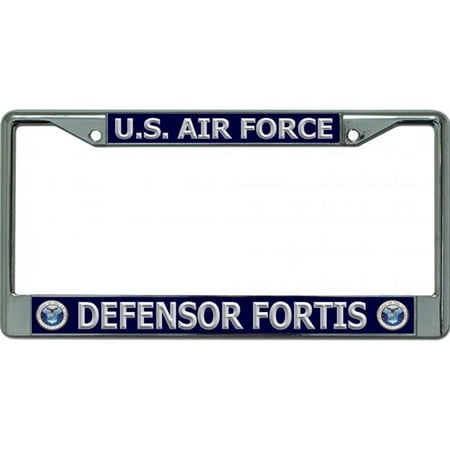 U.S. Air Force Defensor Fortis Chrome License Plate Frame