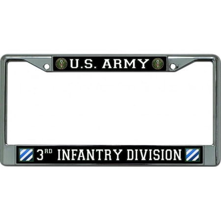 U.S. Army 3rd Infantry Division Chrome License Plate Frame