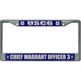 thumbnail image 1 of U.S. Coast Guard Chief Warrant Officer 3 Chrome License Plate Frame, 1 of 1