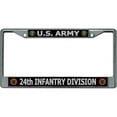 thumbnail image 1 of U.S. Army 24th Infantry Division Chrome License Plate Frame, 1 of 1
