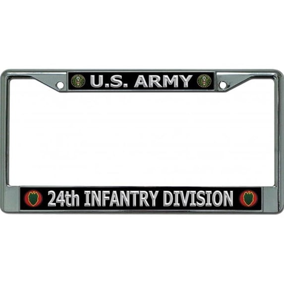 U.S. Army 24th Infantry Division Chrome License Plate Frame