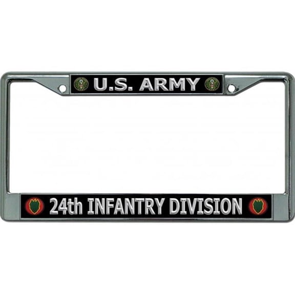 U.S. Army 24th Infantry Division Chrome License Plate Frame