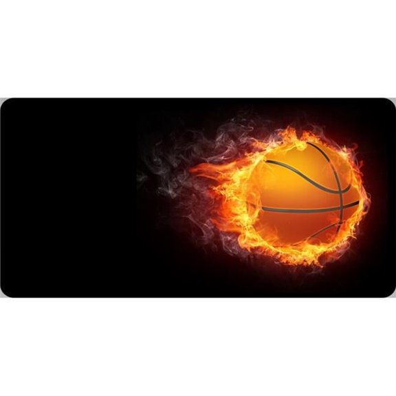 212 Main LPO6352 Basketball on Fire Offset Photo License Plate