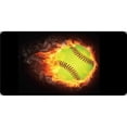 thumbnail image 1 of 212 Main LPO6357 6 x 12 in. Softball on Fire Centered Photo License Plate, 1 of 1